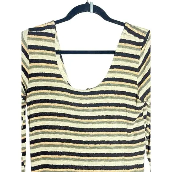 Anthropologie Dolan Left Coast Midi Priva Dress Sz M Striped Scoop Neck Stretch - Picture 4 of 9